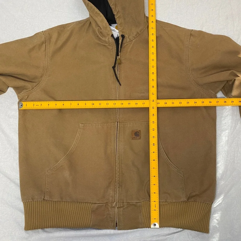 Carhartt J140 USA Duck Active Jacket Hooded Thermal Lined Brown XL Regular